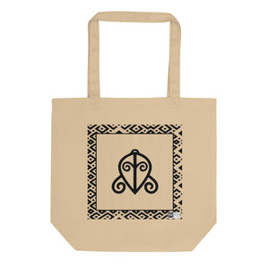 100% cotton Eco Tote Bag, featuring the Adinkra symbol for unconditional love, NO TEXT