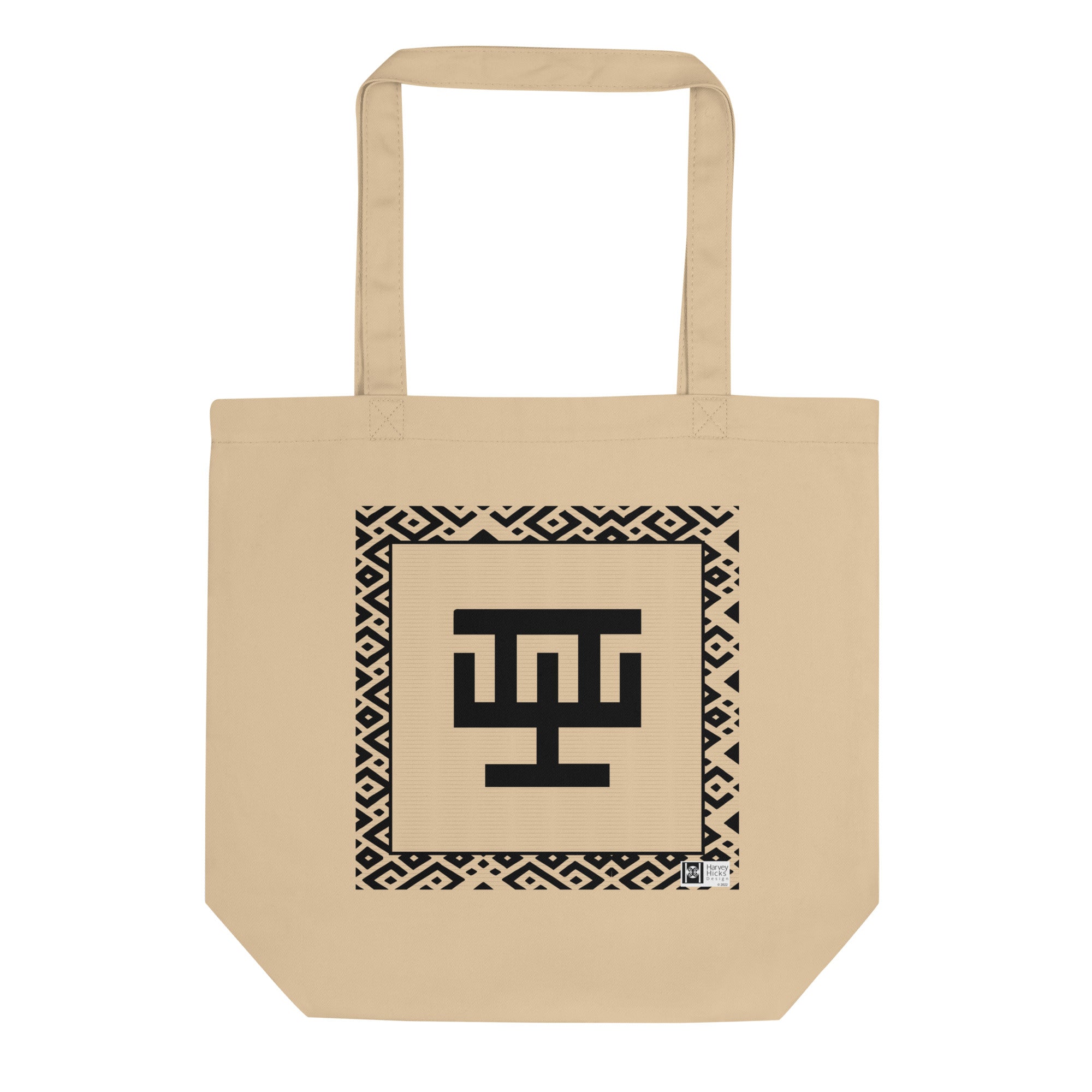 100% cotton Eco Tote Bag, featuring the Adinkra symbol for perfection, NO TEXT