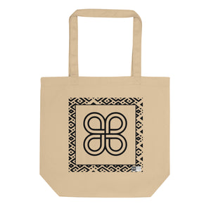 100% cotton Eco Tote Bag, featuring the Adinkra symbol for pacification, NO TEXT