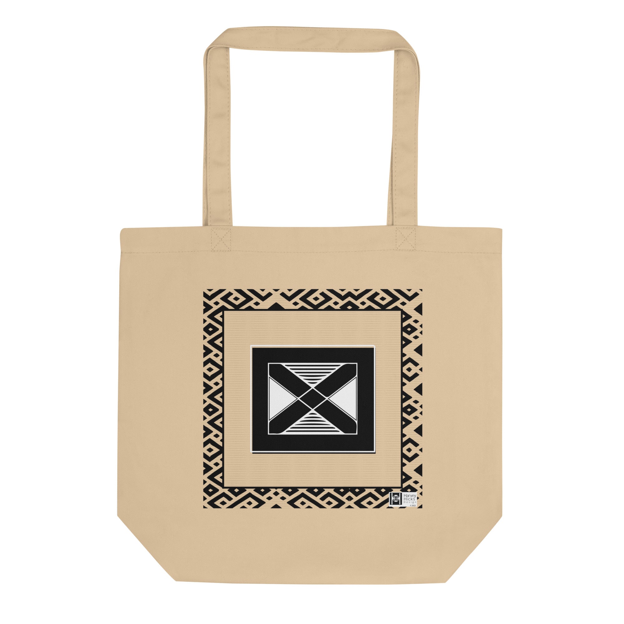 100% cotton Eco Tote Bag, featuring the Adinkra symbol for resilience, NO TEXT