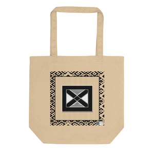 100% cotton Eco Tote Bag, featuring the Adinkra symbol for resilience, NO TEXT