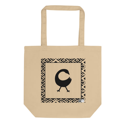 100% cotton Eco Tote Bag, featuring the Adinkra symbol for not leaving important things behind, NO TEXT