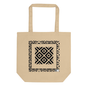 100% cotton Eco Tote Bag, featuring the Adinkra symbol for self-containment, NO TEXT