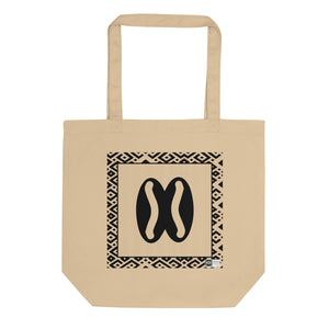 100% cotton Eco Tote Bag, featuring the Adinkra symbol for unity, NO TEXT