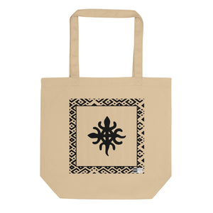 100% cotton Eco Tote Bag, featuring the Adinkra symbol for unity in diversity, NO TEXT