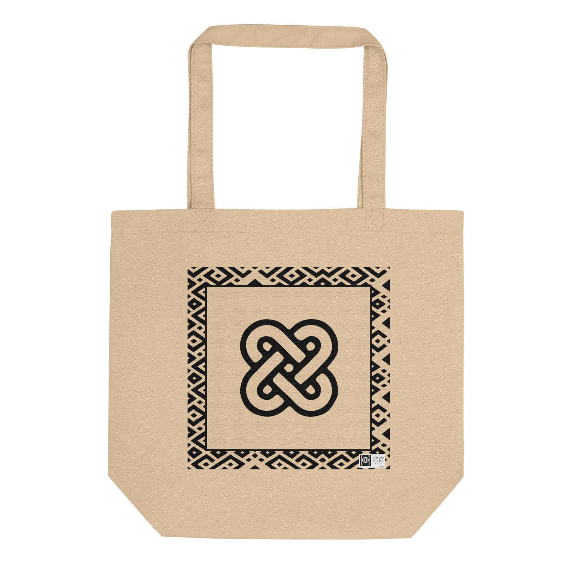 100% cotton Eco Tote Bag, featuring the Adinkra symbol for hypocrisy, NO TEXT