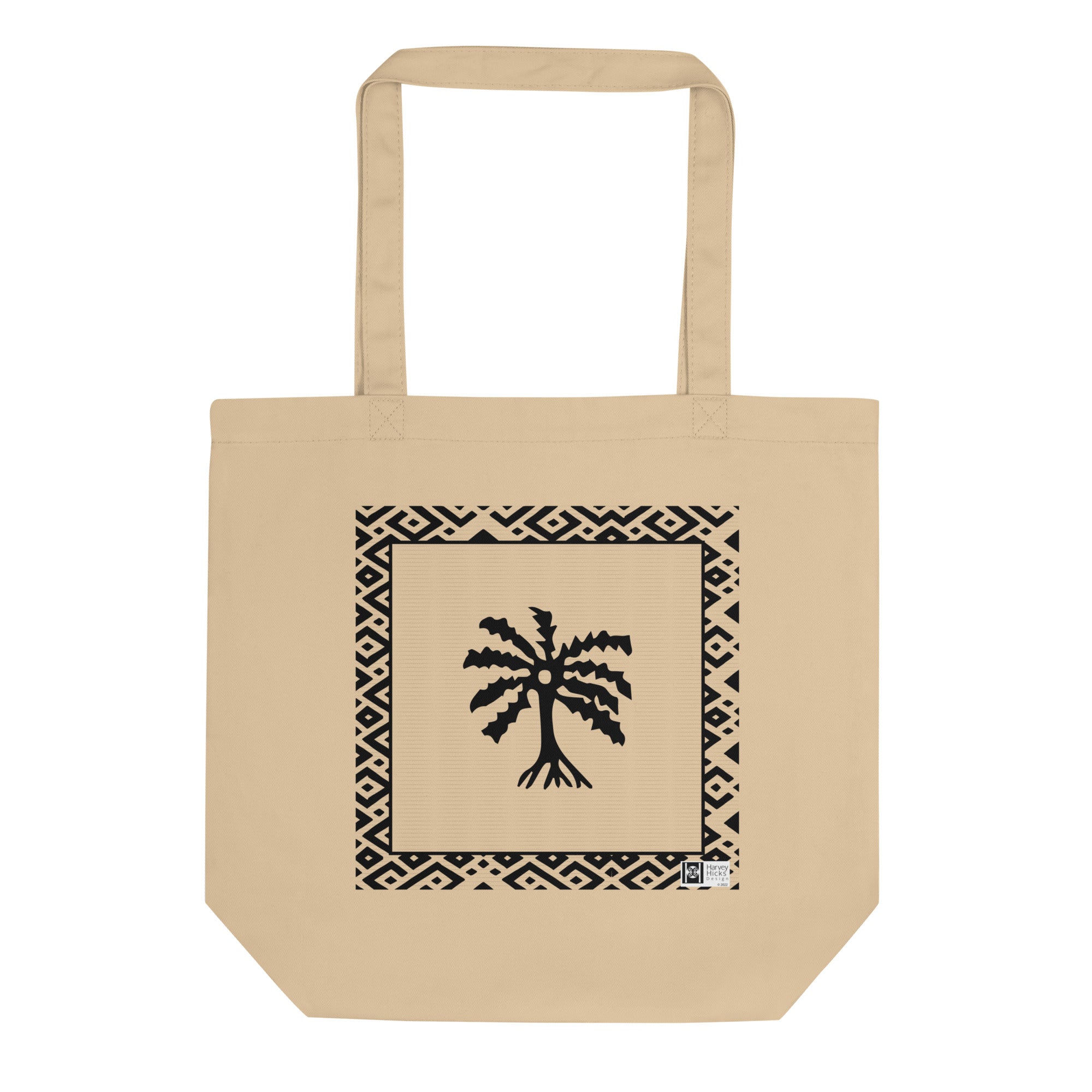100% cotton Eco Tote Bag, featuring the Adinkra symbol for resourcefulness, NO TEXT
