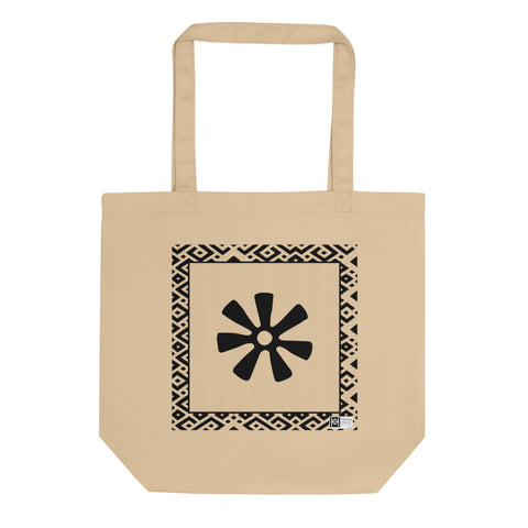 100% cotton Eco Tote Bag, featuring the Adinkra symbol for creativity, NO TEXT