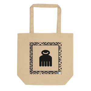 100% cotton Eco Tote Bag, featuring the Adinkra symbol, wooden comb, NO TEXT
