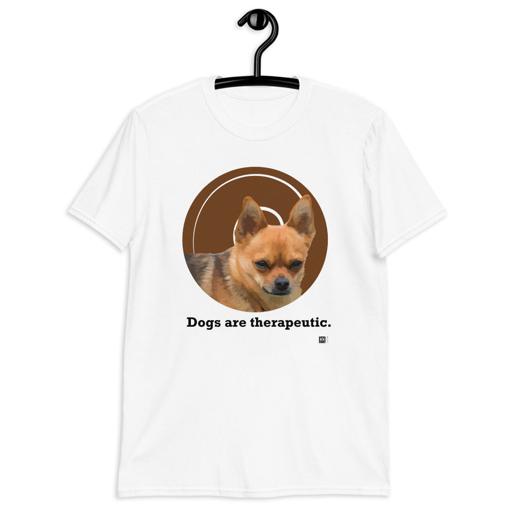 Short sleeve tee featuring an illustration of a Chihuahua , white